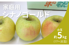 KR40-25A りんご シナノゴールド 家庭用【小玉】 約5㎏（17～20玉） / 10月下旬頃～配送予定 // 長野県 南信州 リンゴ 林檎 黄色りんご 訳あり 自家用 農家直送 農家支援 産地直送