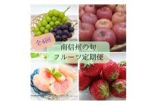 旬のフルーツ定期便(全4回) 長野県 信州 南信州 高森町いちご 桃 シャインマスカット りんご 紅ほっぺ 章姫 もも ぶどう くだもの