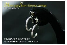 ブランツ 三日月と星の唐草ピアス ｜ 三日月 星 シルバー ピアス 唐草 月 moon star 銀 アラベスク トライバル 925 貴金属 プレゼント 誕生日 クリスマス ラッピング 耳飾り イヤリング