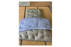 布団 敷布団 掛け布団 セット ( シングル 青柄 ) 手作り