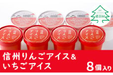 信州りんごアイス＆いちごアイス 8個セット アイスクリーム 5000円
