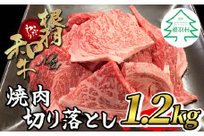 根羽こだわり和牛 焼肉切り落とし 1.2kg ( 600g×2 ) リブロース カタロース モモ カタ バラ ウデ 焼肉用 切り落とし 20000円 国産黒毛和牛 ブランド牛  霜降り 不揃い 