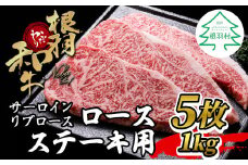 根羽こだわり和牛 ロースステーキ用 (サーロイン・リブロース)5枚 1kg (200g×5) 35000円