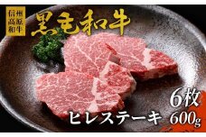 希少部位 国産黒毛和牛 信州高原和牛 ヒレステーキ6枚 600g ( 100g×6 )  ステーキ ヒレ お祝い 霜降り 高級 40000円