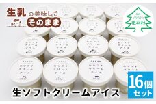 ふわっと軽い口溶け★搾りたて生乳を使用した！『生ソフトクリームアイス』16個セット  アイスクリーム アイス　生乳 牛乳 定番 ミルク