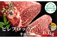 根羽こだわり和牛 ヒレ ブロック 半頭分 約3kg  黒毛和牛 ヒレステーキ ブロック肉　塊肉 塊 牛肉 国産牛 お祝い パーティ ステーキ 焼肉 BBQ 霜降り すき焼き しゃぶしゃぶ 大人数