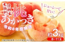 8-J02　桃　あかつき【太鼓判・優糖生】約3kg 