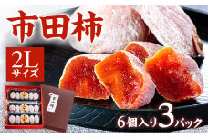 A-73 市田柿本舗「市田屋」市田柿2Lサイズ6個×3パック ※2025年12月下旬～発送開始予定※
