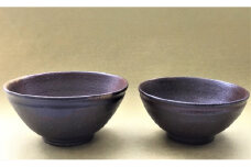 工芸品 陶器 碗 セット 2個 ( 大 約径12cm × 高さ6cm & 小 約径11cm × 高さ5.5cm ) 田屋窯