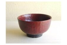 ＜工房ととか・菊地克典 作＞栃・手削り汁椀（赤）