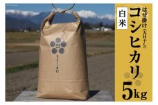 栽培期間中農薬・化学肥料不使用 はぜ掛け 天日干し コシヒカリ 白米 5kg  [まるごし農園 長野県 池田町 48110700]