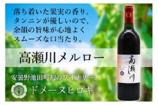 【落ち着いた果実の香り】 赤 ワイン 高瀬川メルロー 750ml×1本 [ヴィニョブル安曇野 DOMAINE HIROKI 長野県 池田町 48110404] 赤ワイン お酒 酒