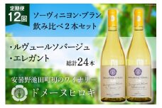 【12回 定期便 】白 ワイン ソーヴィニヨン・ブラン 2種 飲み比べ 750ml×2本 [ヴィニョブル安曇野 DOMAINE HIROKI 長野県 池田町 48110702] 白ワイン セット お酒 酒 