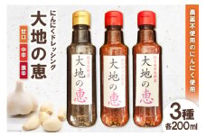 にんにくドレッシング 「大地の恵」 200ml×3種セット 甘口 中辛 激辛 [矢口農園 長野県 池田町 48110490] 