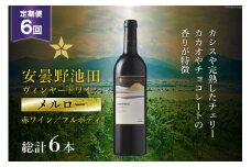 6回 定期便 赤ワイン サッポロ グランポレール 安曇野池田ヴィンヤード「メルロー」750ml 総計6本 [池田町ハーブセンター 長野県 池田町 48110619] 赤 ワイン フルボディ 濃厚 凝縮 お酒 酒