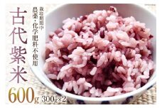 米 令和6年 古代紫米 300g ×2 [森の土・あづみ野ファーム 長野県 池田町 48110552] お米 こめ コメ 古代米 お試し セット 美味しい
