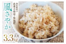 米 令和6年 風さやか 玄米 3.3kg [森の土・あづみ野ファーム 長野県 池田町 48110553] お米 コメ こめ 玄米 ご飯 ごはん オリジナル米 美味しい