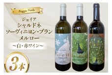 白 赤 ワイン 3本 セット ジョイア シャルドネ ソーヴィニヨン・ブラン メルロー 各 750ml  [Poggio Verde（ポッジョ ヴェルデ） 長野県 池田町 48110663] 白ワイン 赤ワイン ワインセット わいん 国産ぶどう使用 お酒 酒 アルコール