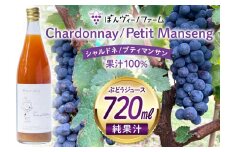 【純果汁】 ワイン用 ぶどうジュース シャルドネ プティマンサン 720mL 1本 [ぼんヴィーノファーム 長野県 池田町 48110734] 葡萄 ブドウ ストレート ギフト 純果汁 果汁 100