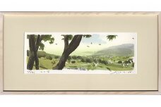 福本吉秀版画「そよ風」 ｜ 版画 アート 雑貨 絵 インテリア 絵画 風景画 長野県 松川村