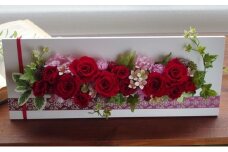 赤いバラのフレームアレンジ | 花 はな フラワー 薔薇 バラ ローズ アジサイ 赤 アレンジ ギフト プリザーブドフラワー インテリア 雑貨 長野県 松川村 信州