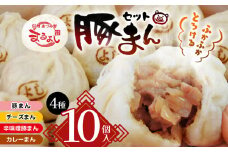  *信州産 辛子味噌豚まん入り おすすめ豚まん4種10個入りセット  | まんじゅう 肉まん おやつ 豚まん 中華 セット 4種 詰め合わせ セット 長野県 松川村 信州