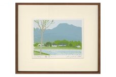 福本吉秀版画 「 薫風のころ 」 ｜ 版画 アート 雑貨 絵 インテリア 絵画 風景画 長野県 松川村