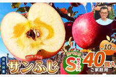 【2025年先行予約】北條農園 家庭用 サンふじ 食べきりSサイズ 40個入り 10kg｜ リンゴ りんご 林檎 果物 フルーツ 果実 果汁 サンふじ さんふじ Sサイズ 食べきりサイズ 家庭用 長野県 松川村 信州