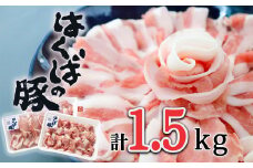 信州はくばの豚 しゃぶしゃぶ・トンカツセット 計1.5kg 冷蔵　SPF豚　長野県白馬村／お取り寄せ　豚肉 しゃぶしゃぶ とんかつ ロース モモ かた 冷蔵  国産【A0120227】