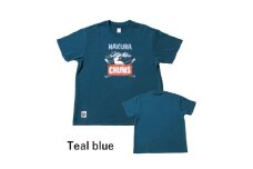 CHUMS×HAKUBA BOOBYFACE フロントプリント Tシャツ ウィメンズ　M /ティールブルー【P0550527_W_M_TE】
