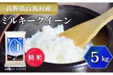 ＜令和7年産＞ 新米 先行予約 ミルキークイーン 5kg /長野県白馬村 2025年産 米 白米 精米後発送 お米 ご飯 ごはん 送料無料【B0030139】