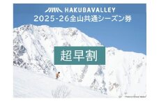 【超早割】2025ー2026 Hakuba Valley 全山共通シーズン券 大人1枚