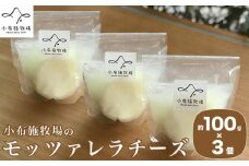 無添加 小布施牧場の搾りたてジャージー牛乳で作ったモッツァレラチーズ 100g × 3個 ［小布施牧場］チーズ モッツァレラ おつまみ サラダ 冷蔵便 クール便 プレゼント 長野 信州 ［A-29］