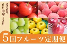 ［年5回定期便］ 小布施町の人気フルーツ定期便 年5回コース ［小布施屋］定期便 頒布会 フルーツ 果物 長野県産  令和7年産 【2025年6月中旬～2026年2月発送】［E-8］