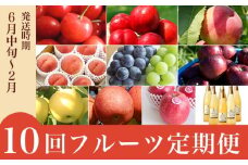 ［年10回定期便］ 信州の人気フルーツ定期便 年10回コース ［小布施屋］ 定期便 頒布会 フルーツ 果物 信州 令和7年産 【2025年6月中旬～2026年2月発送】［E-9］