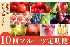 ［年10回定期便］ 信州の人気フルーツ定期便 年10回コース ［小布施屋］ 定期便 頒布会 フルーツ 果物 信州 令和7年産 【2025年6月中旬～2026年2月発送】［E-9］