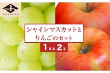 シャインマスカット1房とりんご2玉 詰め合わせ ［小布施屋］果物 詰合せ セット フルーツ ぶどう 林檎 シャインマスカット 数量限定 期間限定 先行予約 冷蔵便 クール便 長野県産 信州産 送料無料 令和7年産 【2025年9月下旬頃～11月上旬頃まで順次発送】 ［A-307］