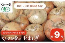 【思いやり型返礼品】  栽培期間中農薬・化学肥料不使用 くりのみ園の玉ねぎ 約9kg ［くりのみ園］有機JAS認定取得  野菜 玉ねぎ たまねぎ タマネギ 玉葱 長野県産  信州産 オーガニック【2025年8月〜9月頃発送】 ［A-89］