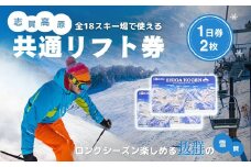 2025-26 志賀高原スキー場共通リフト券 1日券2枚【スキー場 共通 リフト券 志賀高原 スキー スノーボード リフト チケット 志賀高原全山 アウトドア スポーツ 旅行 長野県 長野 】 