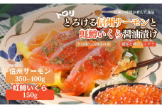 トロリとろける信州サーモン350g～400g（虹鱒×ブラウントラウト）と虹鱒イクラ醤油漬け150g