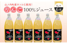 山ノ内町産サンふじ使用！りんごジュース 1000cc×6本セット【絶品 りんごジュース 100％ サンふじ 】