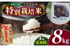 【先行予約】【定期便4回】特別栽培米 こしひかり 8kg(2kg × 4袋) × 4回 | 米 こしひかり コシヒカリ 定番 品種 定期 特別栽培 寒暖差 木島平村 長野県 信州