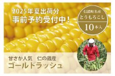 仁の蔵『ゴールドラッシュ 10本』信濃町産トウモロコシ ／スイートコーンの人気品種を予約受付！ 【2025年夏のご予約受付開始！】令和7年7月下旬〜出荷予定 2025年夏出荷分 先行予約【長野県信濃町ふるさと納税】