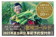 信濃町名産とうもろこし『落影農場の恵味（めぐみ） 10本セット』／スイートコーンの人気品種を早期予約限定で受付中！ 【2025年夏のご予約受付開始！】 令和7年7月下旬〜出荷予定 2025年夏出荷分 先行予約【長野県信濃町ふるさと納税】