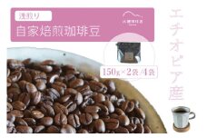 「水穂珈琲店」の自家焙煎コーヒー豆「エチオピア（浅煎り）」150g×4袋／フルーティーな酸味と爽やかな香りが特徴のシングルオリジン【長野県信濃町ふるさと納税】