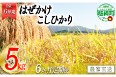[0281]【令和6年度収穫分】こしひかり 5kg×6回【6カ月定期便】 ※沖縄および離島への配送不可　※2024年11月上旬頃から順次発送予定　黒柳さんのはぜかけ米　長野県飯綱町