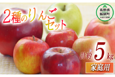 【 詰め合わせセット 】 りんご 2種のりんご セット 家庭用 5kg （ 品種おまかせ ） 2025年11月上旬頃から2025年12月下旬頃まで順次発送予定 ふるさと振興公社 リンゴ 林檎 長野県 飯綱町 [0291]