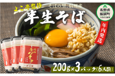 【2025年12月13日〆きり！年内発送 間に合います！】 【 年越しそば 】 半生そば 6食 セット 沖縄県への配送不可 2025年11月中旬頃から2025年12月下旬頃まで順次発送予定 ふるさと振興公社 年越し 信州 そば 蕎麦 ソバ 長野県 飯綱町 [0295]