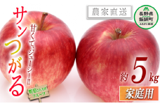 りんご サンつがる 家庭用 5kg 沖縄県への配送不可 2025年8月下旬頃から2025年9月中旬頃まで順次発送予定 町田さんちのりんご 長野県 飯綱町 [0411]