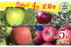 旬のりんご 【 定期便 】 秀 〜 特秀 5kg × 4回 丸西農園 沖縄県への配送不可 2025年10月上旬頃から2025年12月下旬頃まで順次発送予定 令和7年度収穫分 特別栽培農産物 ( 除草剤 化学肥料 不使用 ) 信州 果物 フルーツ リンゴ 林檎 長野 64000円 予約 農家直送 長野県 飯綱町 [0509]